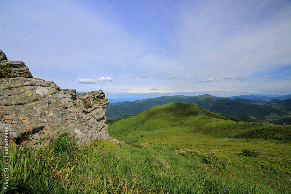 Landscape of Carynska in spring, Bieszczady National Park, Poland Landscape of Carynska in spring, Bieszczady National Park, Poland