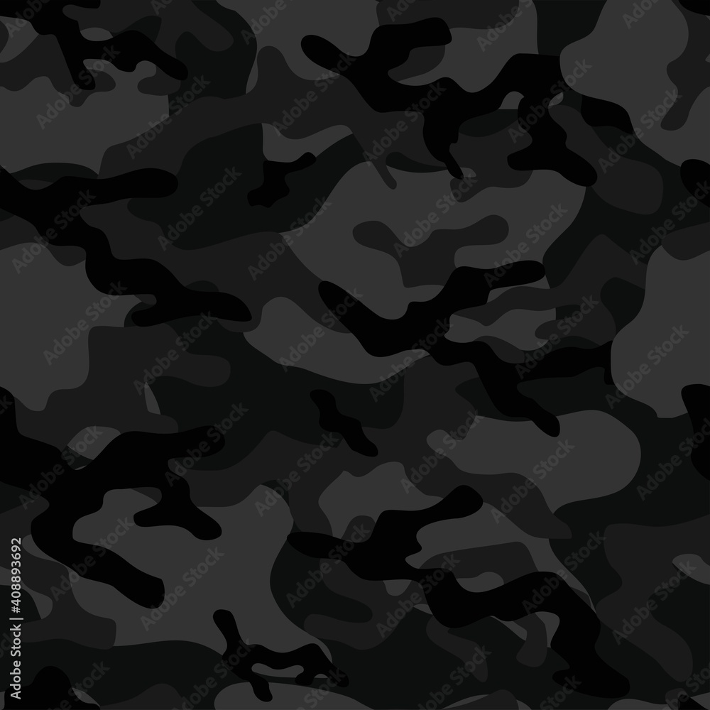 Fototapeta premium black military camouflage vector seamless pattern