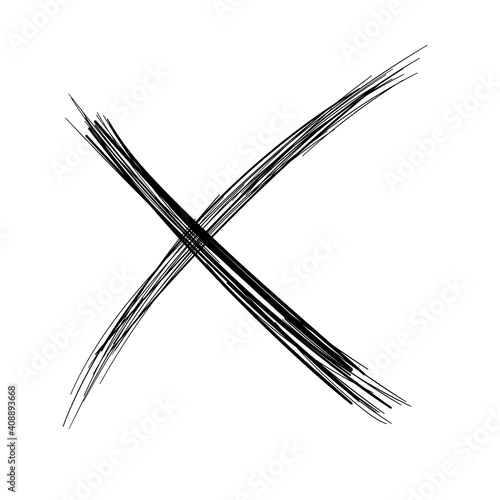 Cross hand-drawn. Vector scetch cross.