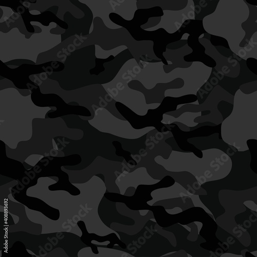 black military camouflage vector seamless pattern