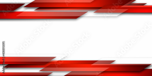  Red and white geometric corporate banner design 