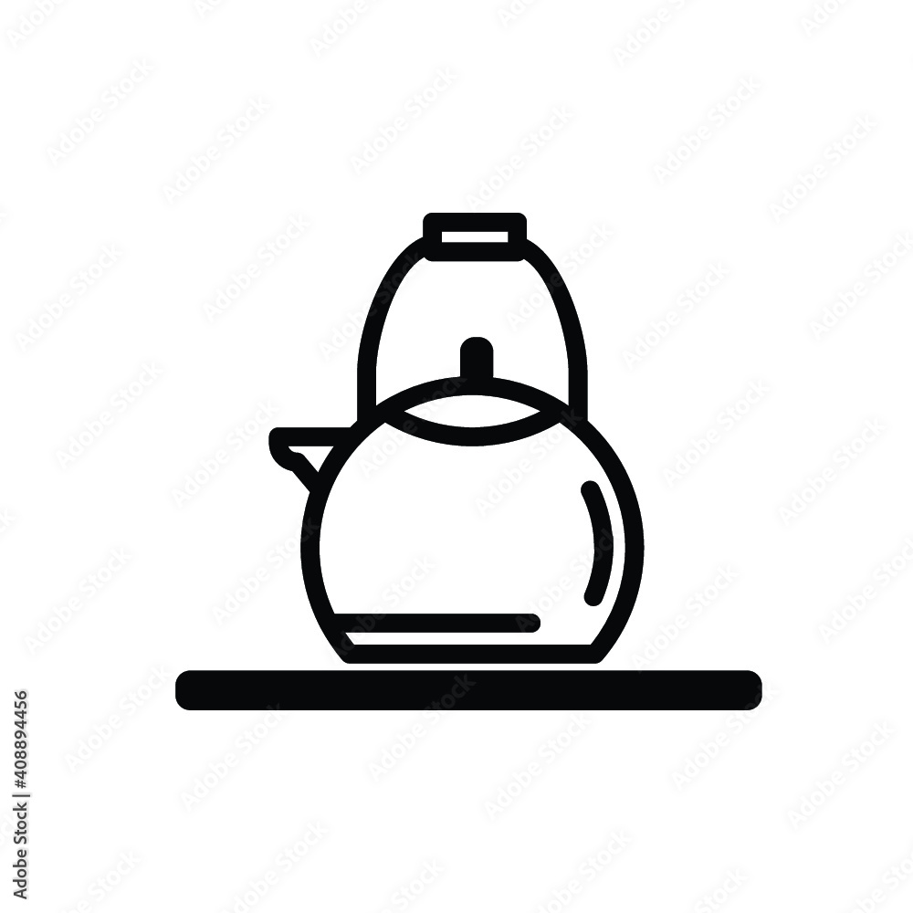 Simple vector icon of a teapot for tea. Stock design isolated on a white background for websites and apps, empty outline. Simple vector icon of a teapot for tea. Stock design isolated on a white background for websites and apps, empty outline.