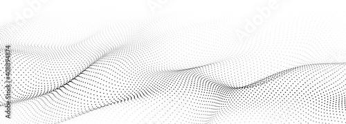 Vector wave of dark particles on white background. Technology backdrop. Pattern for presentations. Vector illustration