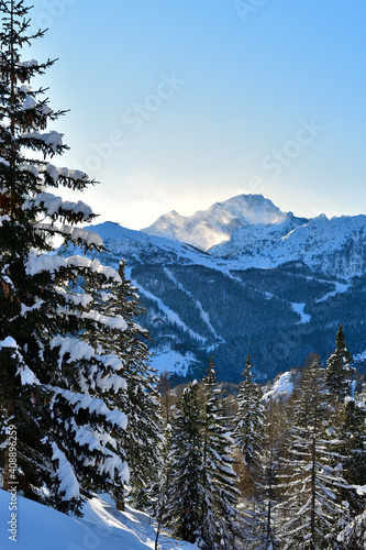 Valmalenco mountain range in winter