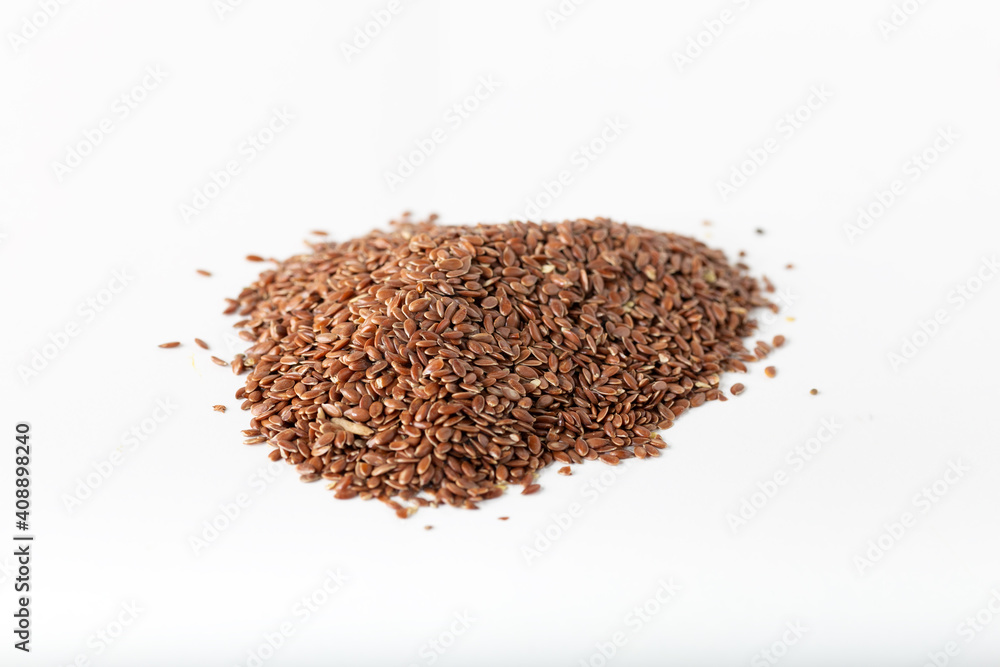 Flax seeds on white background. Flax seeds on white background.