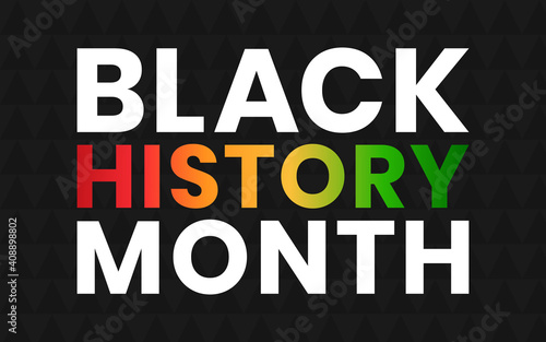 Black History Month banner. Vector illustration of design template for national holiday poster or card. Annual celebration in february in USA and Canada, october in UK