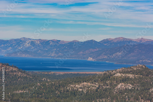 High angle view of some landscape around Lake Tahoe area