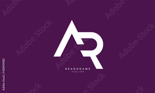 Alphabet letters Initials Monogram logo AR, RA, A and R