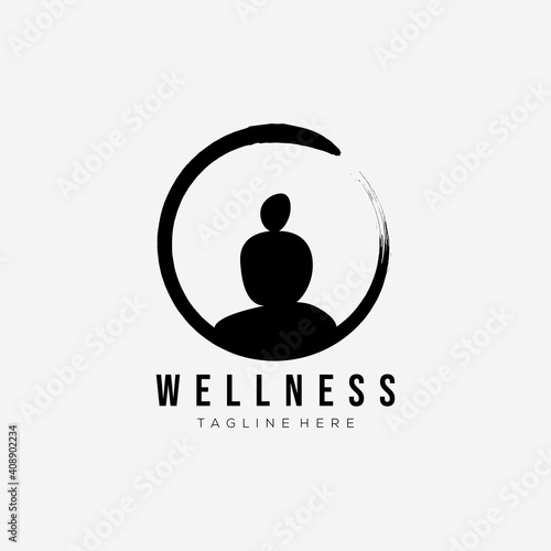 zen wellness logo vector illustration design. balance stone yoga symbol