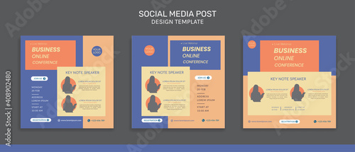 Collection of social media post templates. Vector graphics perfect for business webinar, creative webinar and other online seminars
