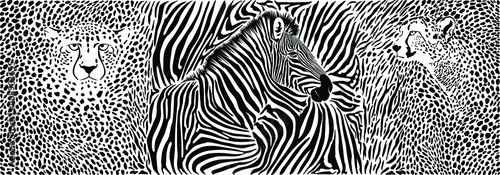 Animals background - pattern with zebra and cheetahs motif