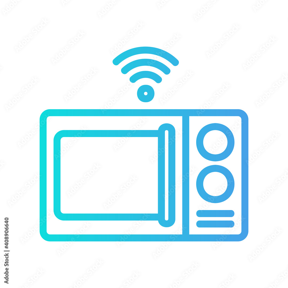 Microwave icon vector illustration in gradient style about internet of things for any projects Microwave icon vector illustration in gradient style about internet of things for any projects