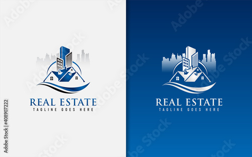 Modern Real Estate Logo Design. Usable For Architecture, Business, Community, Foundation, Tech, Services Company. Vector Logo Design Illustration.