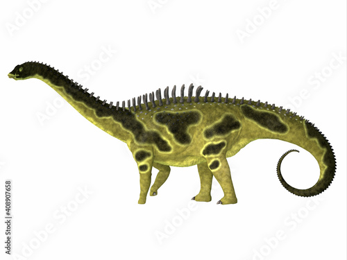 Agustinia Dinosaur Side Profile - Agustinia was a herbivorous armored dinosaur that lived in South America during the Cretaceous Period.