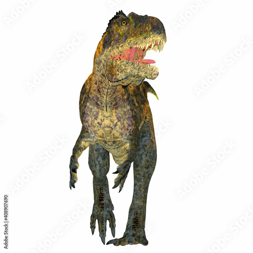 Acrocanthosaurus Dinosaur Front - Acrocanthosaurus was a carnivorous theropod dinosaur that lived in North America during the Cretaceous Period.