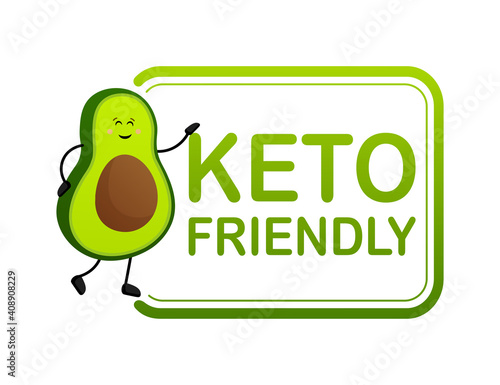 Keto diet concept in cartoon style. Isolated vector illustration. White background. Good diet.