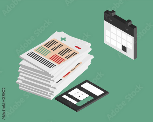 accounting and financial report with deadline vector