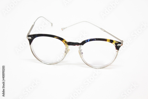 Optic glasses, isolated colored frame