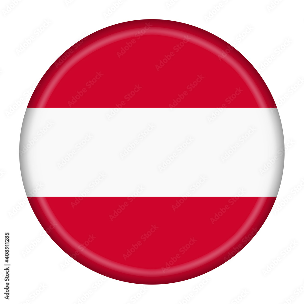 Austria button isolated on white with clipping path 3d illustration Austria button isolated on white with clipping path 3d illustration