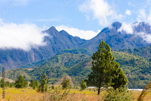 Panama mountain landscape on the slopes of the Baru volcano photo