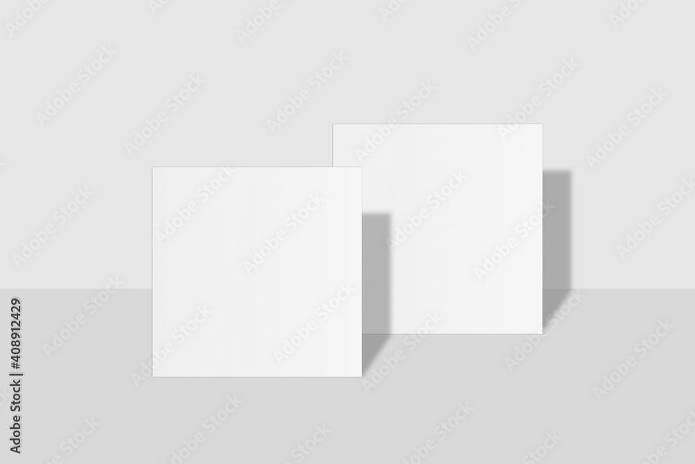Realistic blank square business card illustration for mockup Realistic blank square business card illustration for mockup