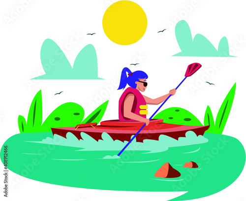 rafting woman