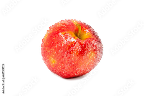 Vivid and fresh red apple on isolated background
