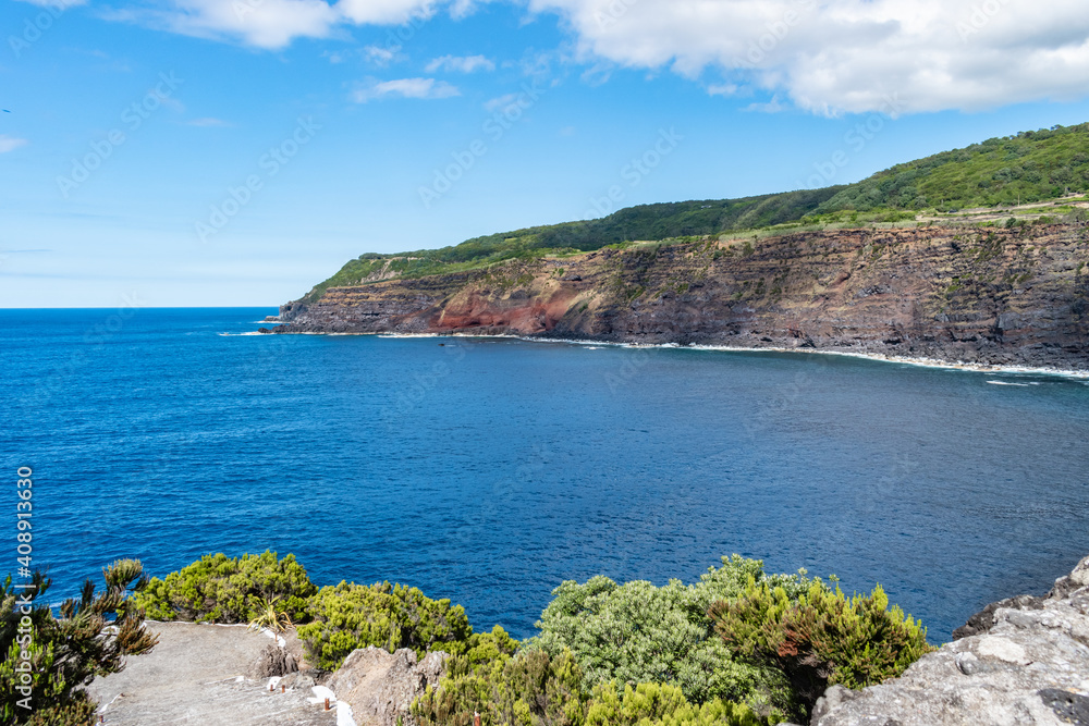 Viewpoint of Ponta do Queimado in Serreta with colorful cliff, Terceira - Azores PORTUGAL
