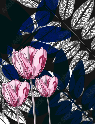 textura de tulipanes