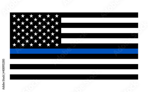 Vector The Thin Blue Line United States Flag Illustration