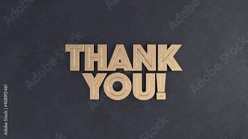 4k gold thank you with black background