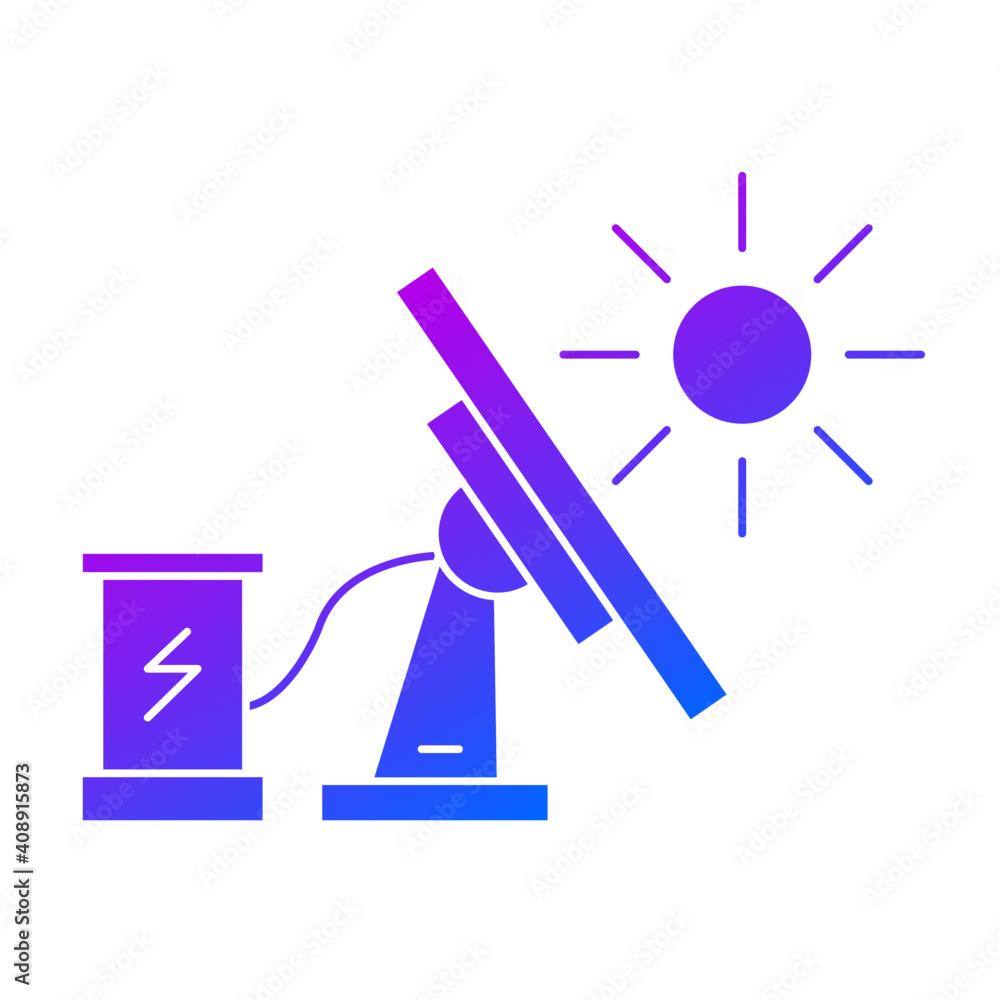 Solar cell for power plant icon Solar cell for power plant icon