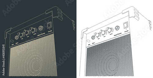 Guitar combo amplifier sketches
