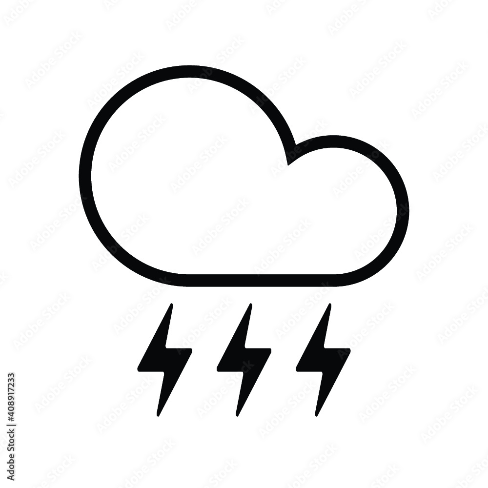 lightning thunderstorm cloud icon, weather vector lightning thunderstorm cloud icon, weather vector