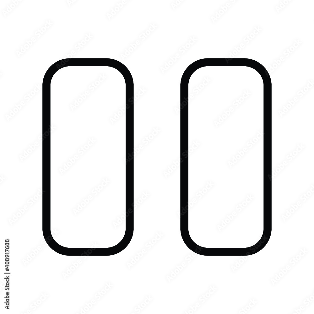 pause button icon, media player control vector pause button icon, media player control vector