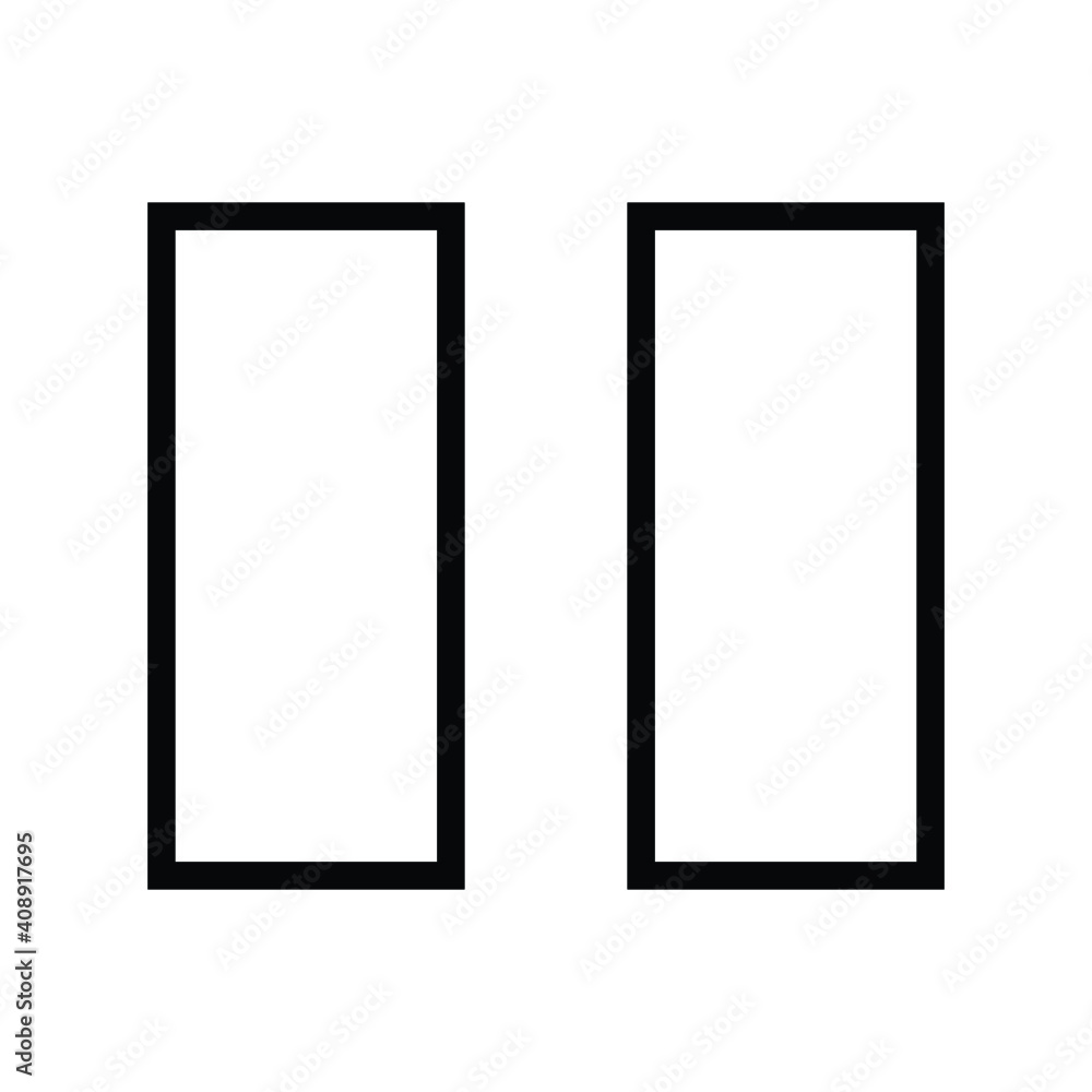 pause button icon, media player control vector pause button icon, media player control vector