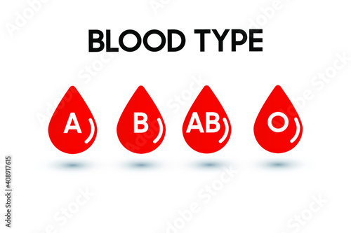 Blood type icons isolated on white background. Eps 10 vector illustration