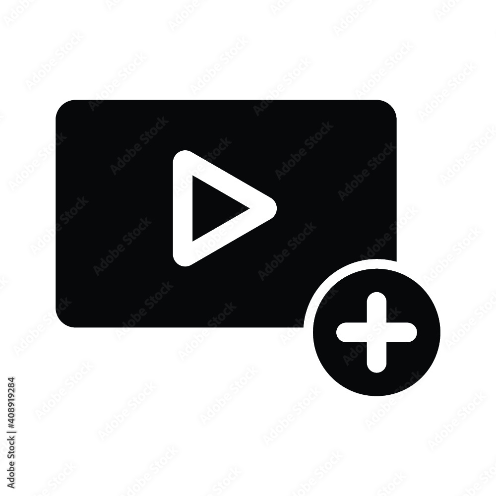 Fototapeta premium add media player icon vector
