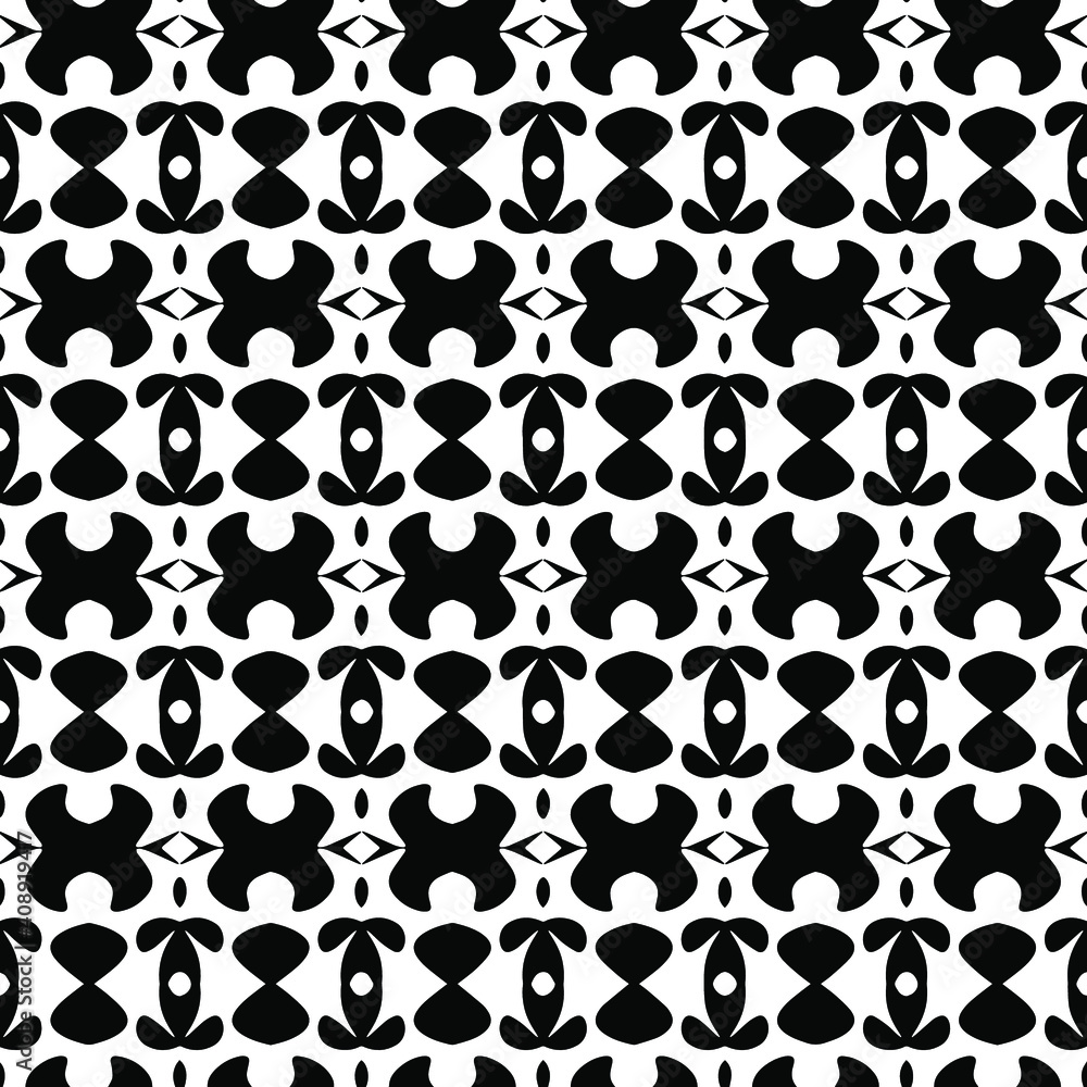 Geometric vector pattern with triangular elements. Seamless abstract ornament for wallpapers and backgrounds. Black and white colors. Geometric vector pattern with triangular elements. Seamless abstract ornament for wallpapers and backgrounds. Black and white colors.