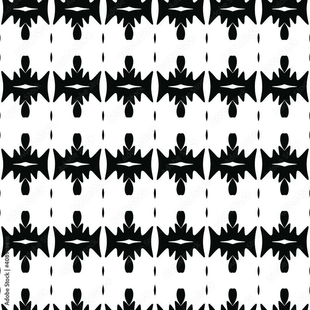 Naklejka premium Geometric vector pattern with triangular elements. Seamless abstract ornament for wallpapers and backgrounds. Black and white colors. 
