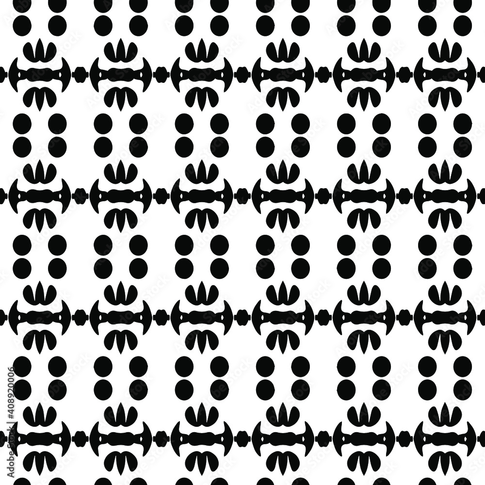 Fototapeta premium Geometric vector pattern with triangular elements. Seamless abstract ornament for wallpapers and backgrounds. Black and white colors. 