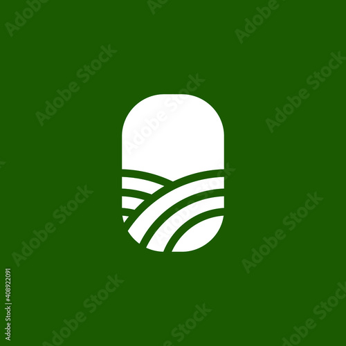 Modern Farm and Garden Logo Icon Vector Design Template Isolated.