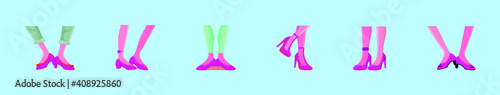 set of ruby slippers cartoon icon design template with various models. vector illustration isolated on blue background