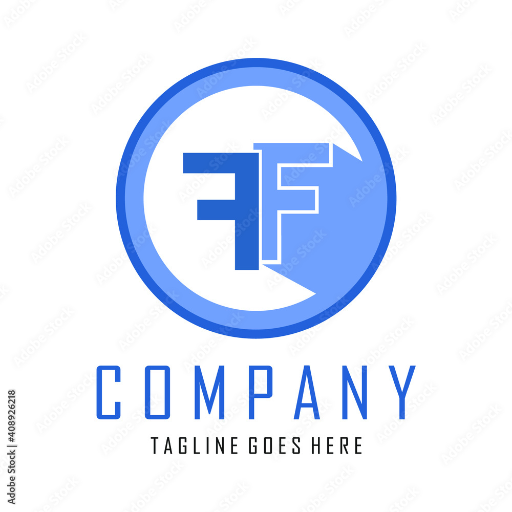 vector logo of letter F blue inside a circle vector logo of letter F blue inside a circle