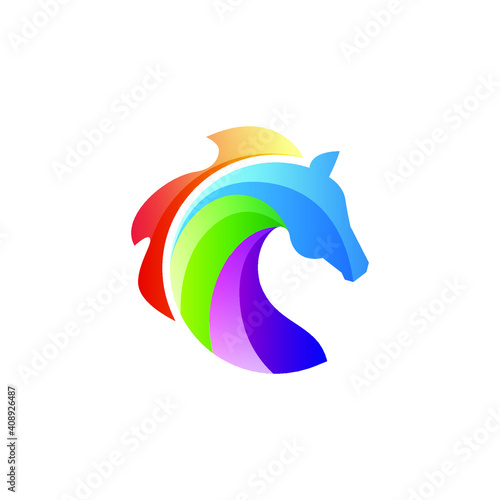 horse logo gradient colorful style