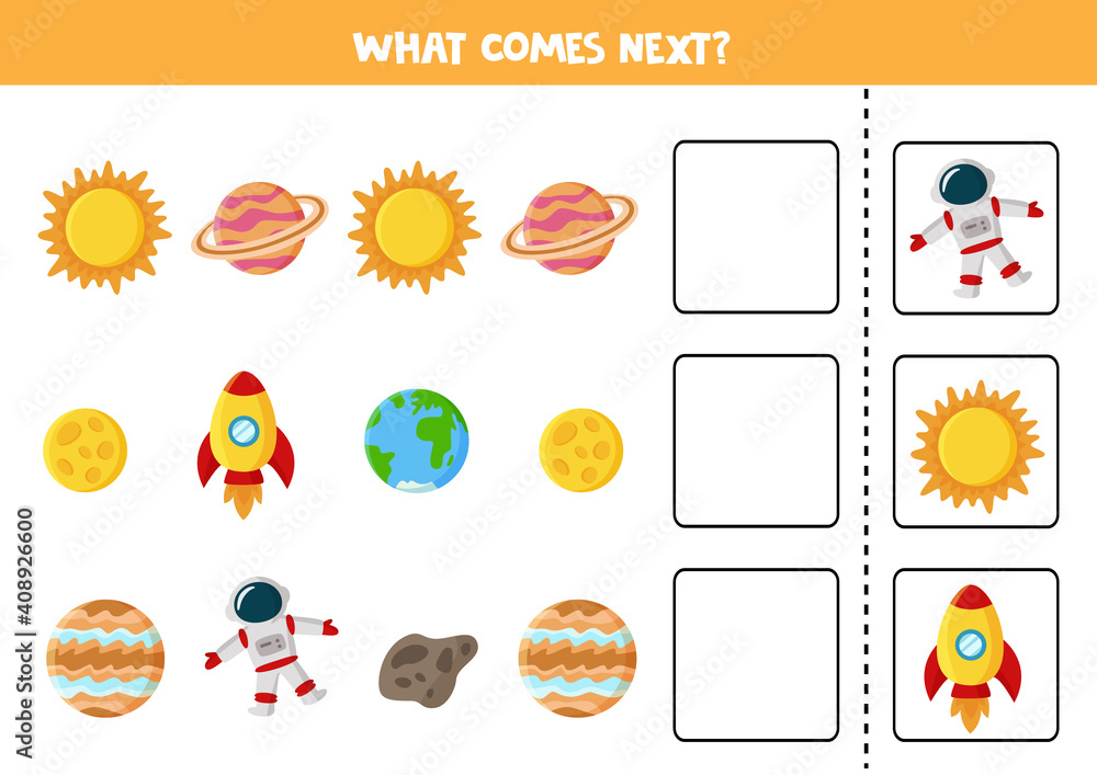 What comes next game with cartoon space elements. What comes next game with cartoon space elements.