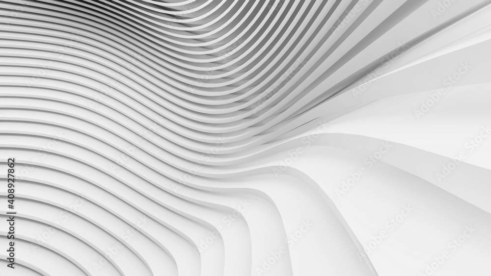 Abstract Curved Shapes. White Circular Background. Abstract Curved Shapes. White Circular Background.