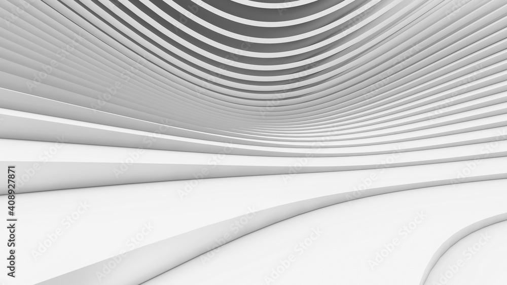 Abstract Curved Shapes. White Circular Background. Abstract Curved Shapes. White Circular Background.
