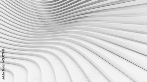 Abstract Curved Shapes. White Circular Background.