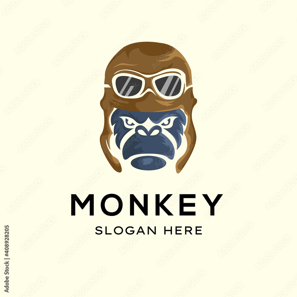 Awesome monkey logo vector illustration